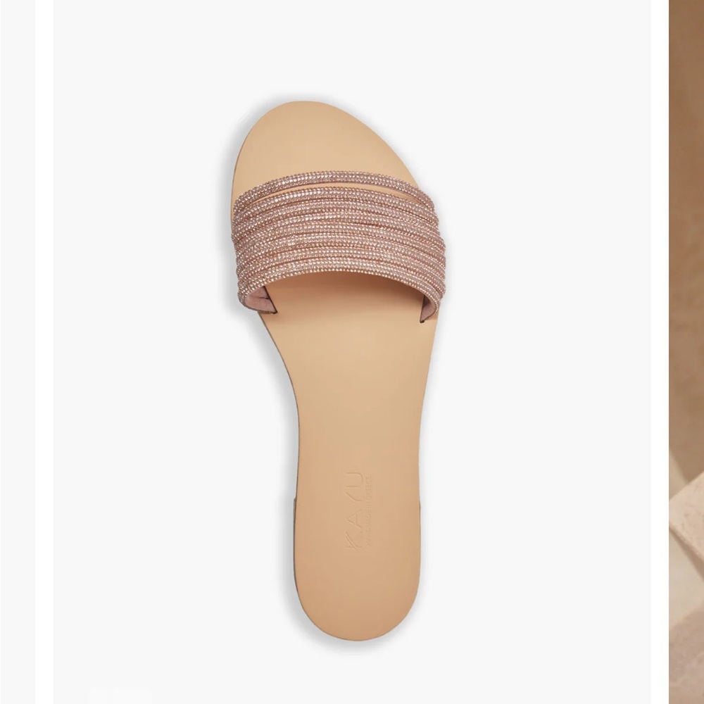 KAYU Eleni Vegetable Tanned Leather Sandals in Rose Gold Sandals NWOB